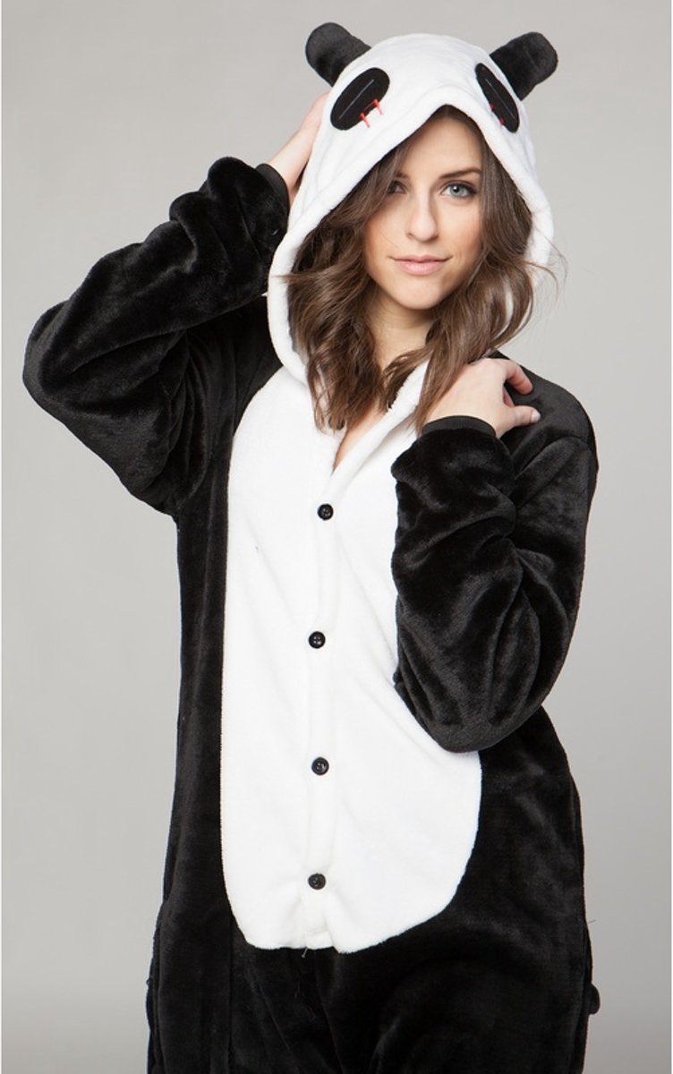 Panda onesie verkleedpak volwassene-Maat:S