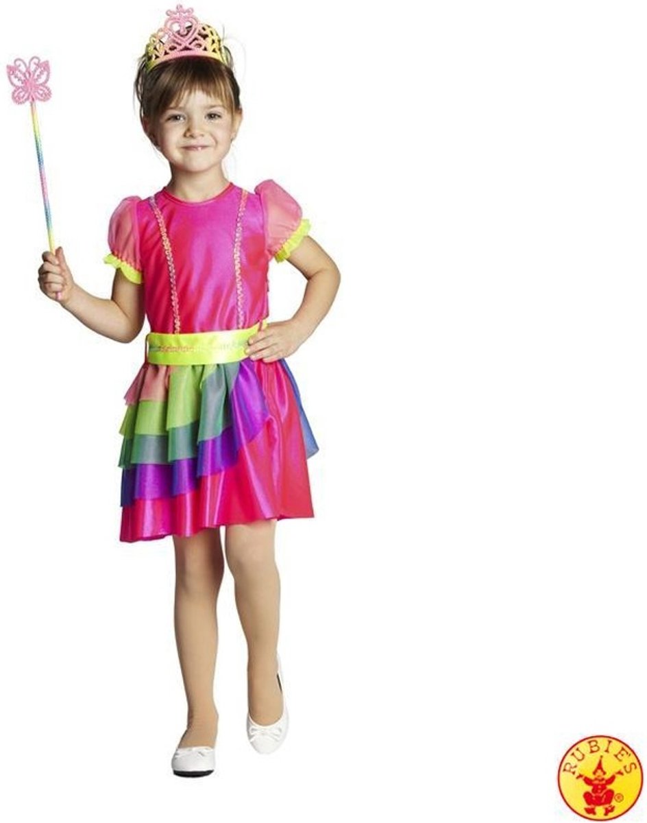 Prinsessenjurk Regenboog prinses - maat 116