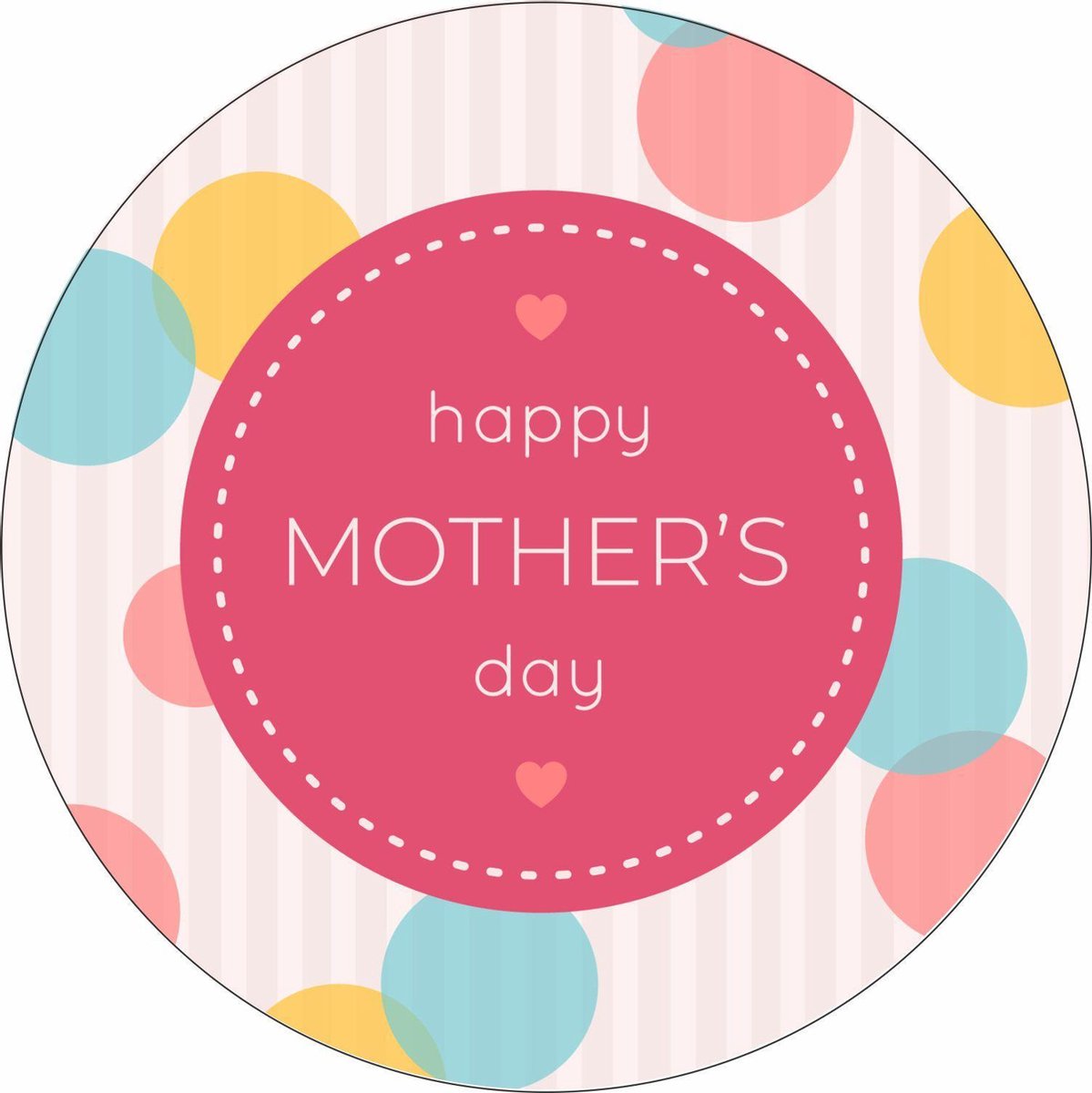 Wensetiket - Sluitzegel - Happy mothers day bollen etiketten - moederdag stickers - 40 mm - 40 st