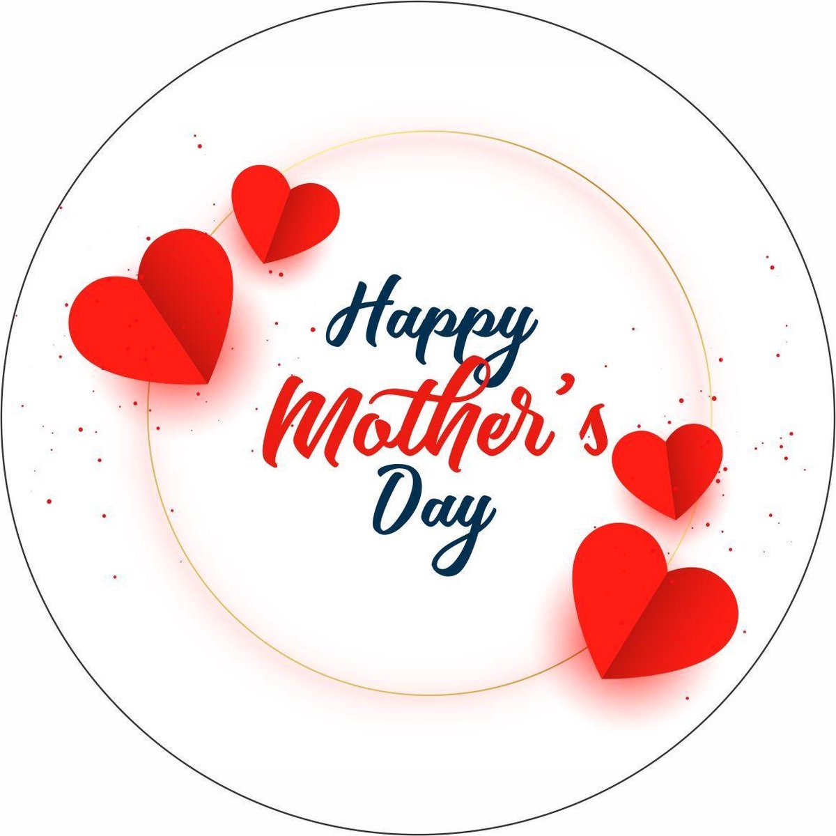 Wensetiket - Sluitzegel - Happy mothers day hartjes etiketten - moederdag stickers - 40 mm - 40 st