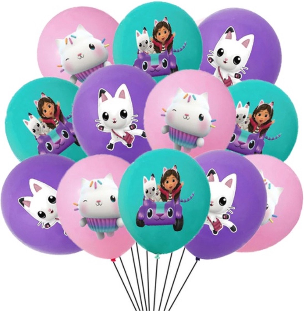 Gabbys Poppenhuis Ballonnen Set - Gabbys Dollhouse - 10 Stuks - Latex Ballonnen - Feest - Verjaardag