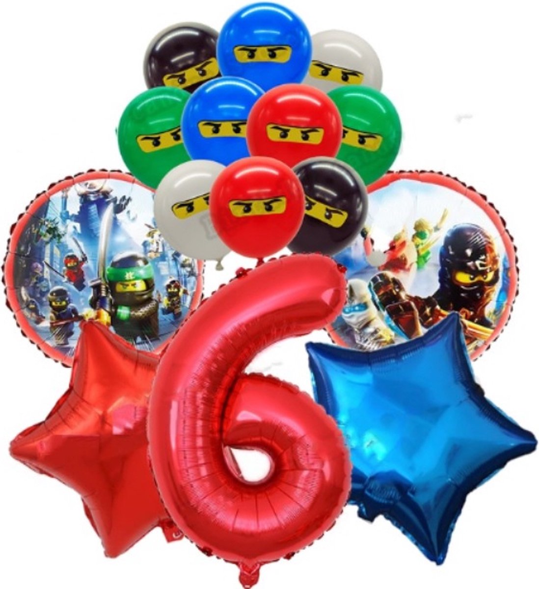 Lego Ninjago Ballonnen Set - 6 Jaar - 15-delig