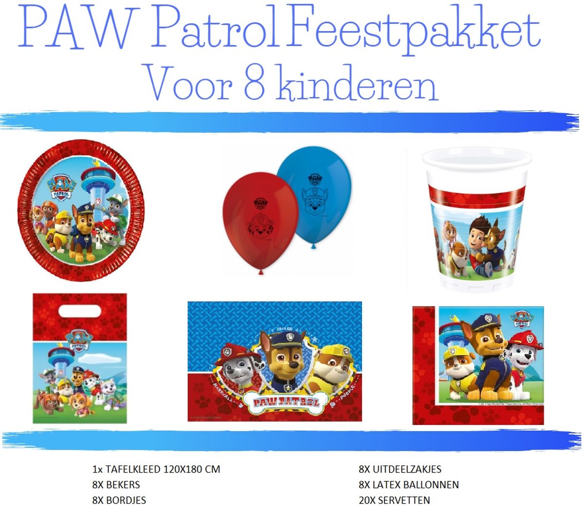 PAW Patrol Feestpakket - voor 8 kinderen