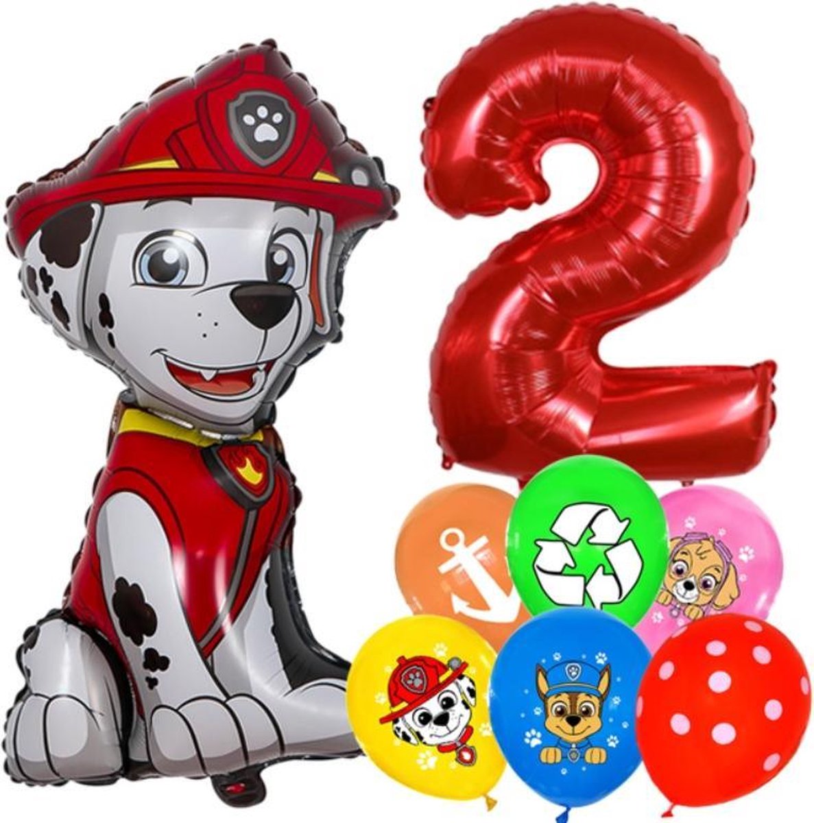 Paw Patrol Ballonnen Set Marshall - 2 Jaar - Latex Ballonnen - Decoratie