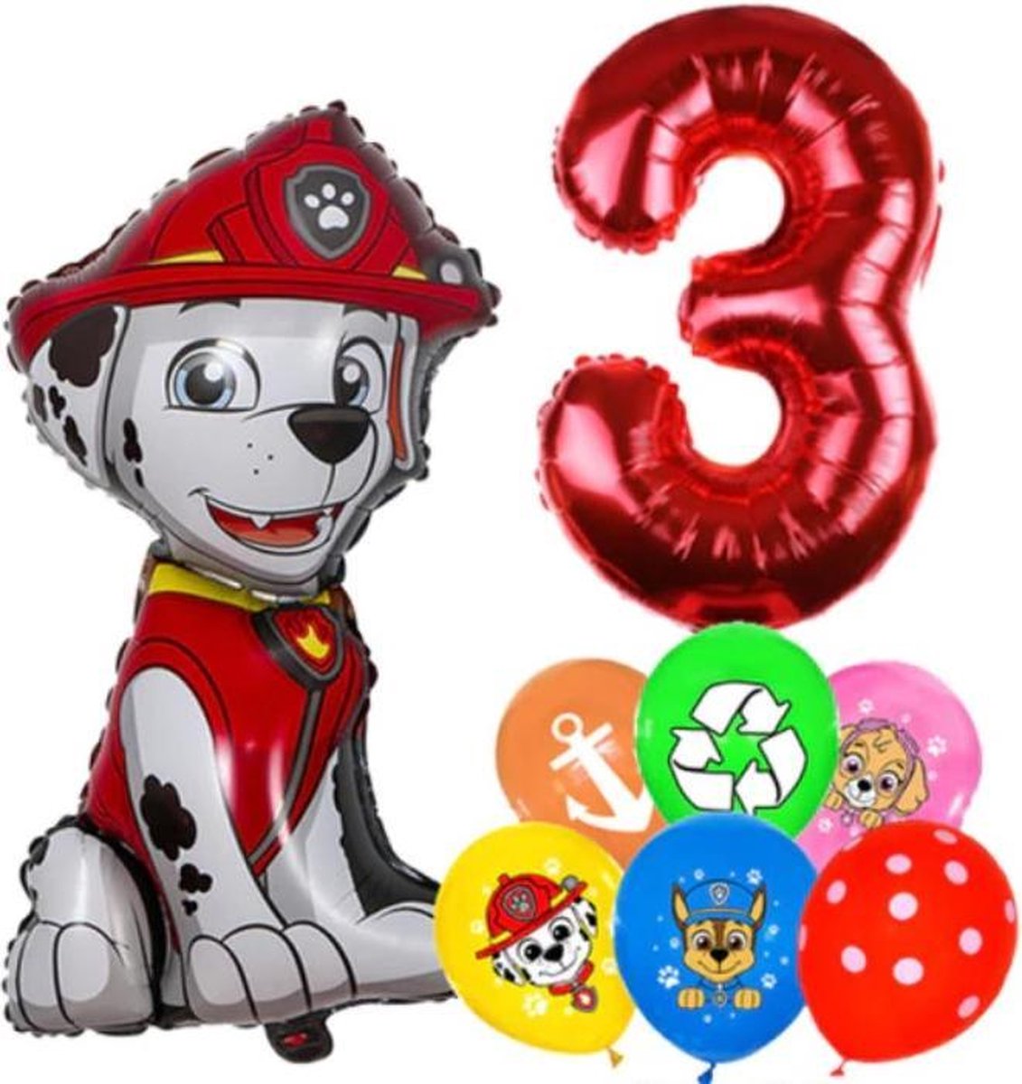 Paw Patrol Ballonnen Set Marshall - 3 Jaar - Latex Ballonnen - Decoratie