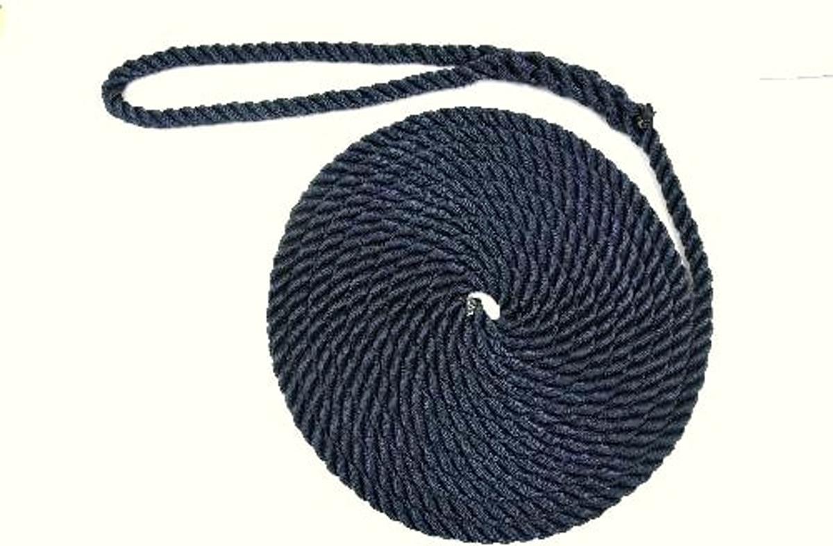 Landvast met oog - 10m x 10mm - navy