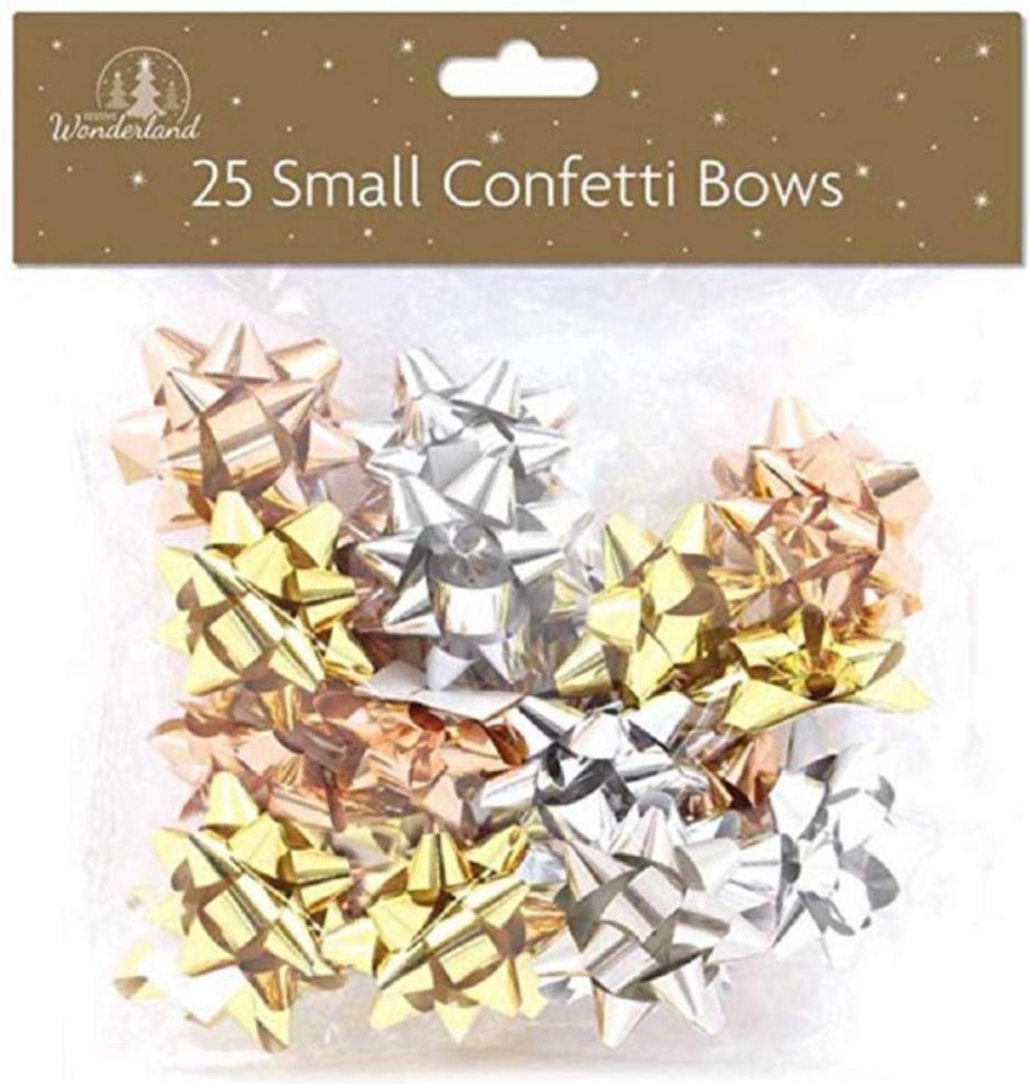 Festive Wonderland Arctic Luxe Bows Confetti (Pakket van 25) (Veelkleurig)