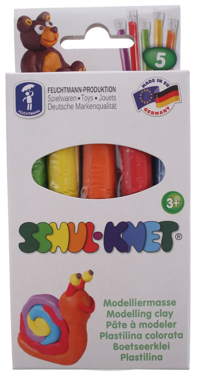 Feuchtmann Schul-Knet Klei 5 Kleuren 90 gram