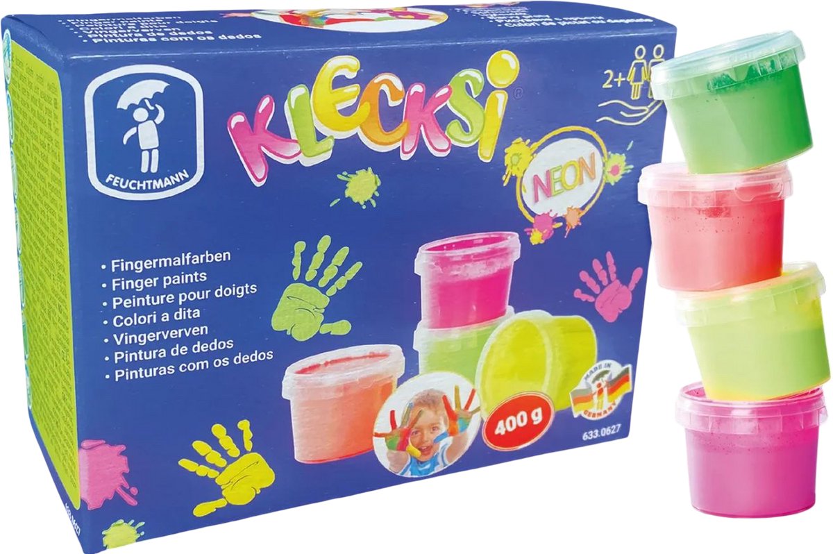 Klecksi - 633 0627 - Neon - 4x100 gram - vingerverf -  