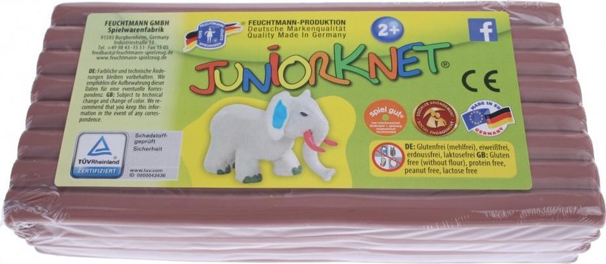 boetseerpasta Juniorknet 500 gram plasticine bruin