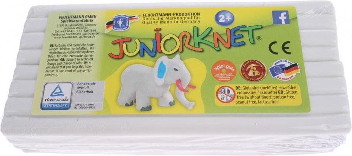 boetseerpasta Juniorknet 500 gram plasticine wit