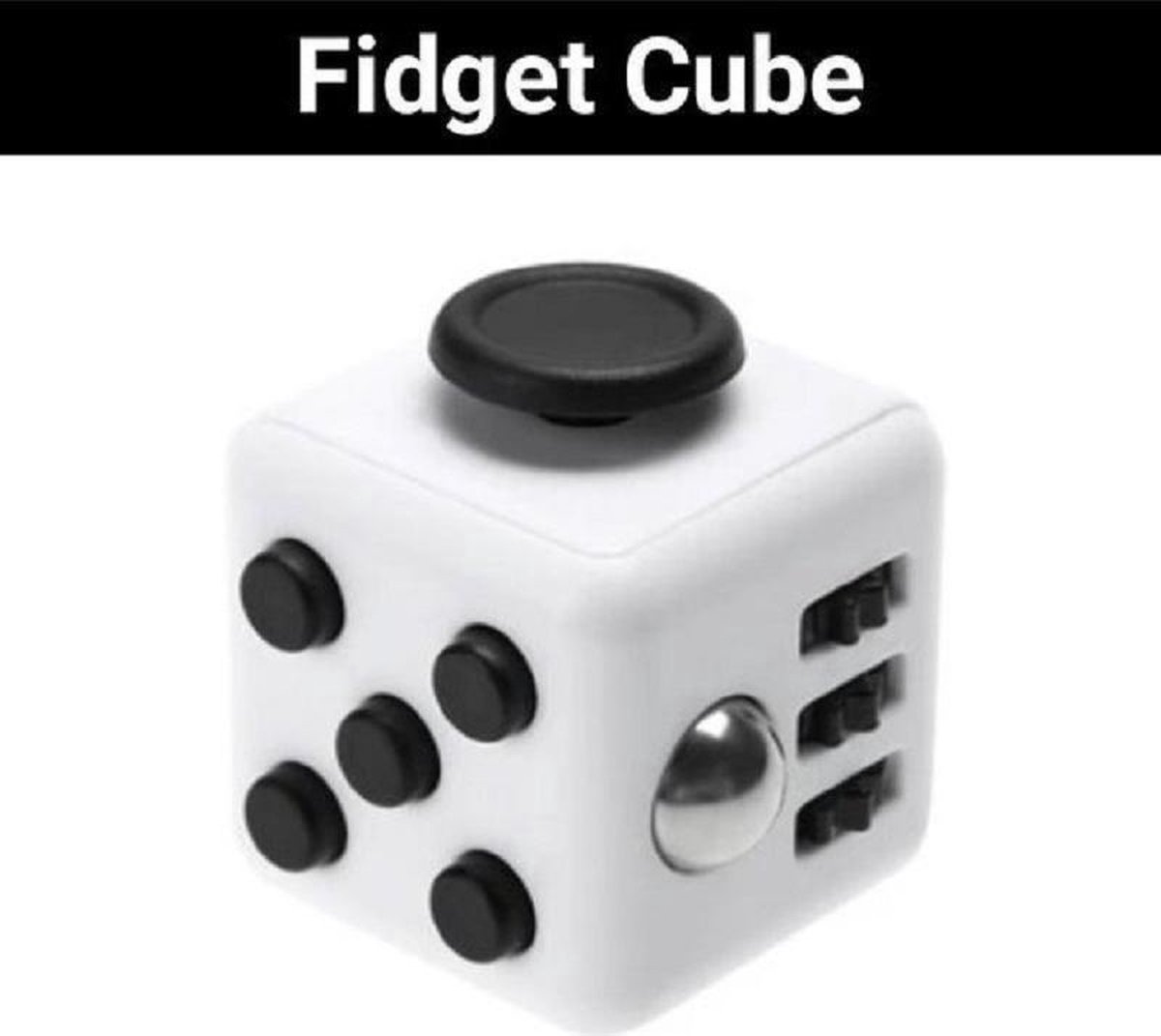 Fidget Cube Friemelkubus - Anti Stress Cube - Speelgoed Tegen Stress - Meer Focus & Concentratie - Fidget - Wit Zwart