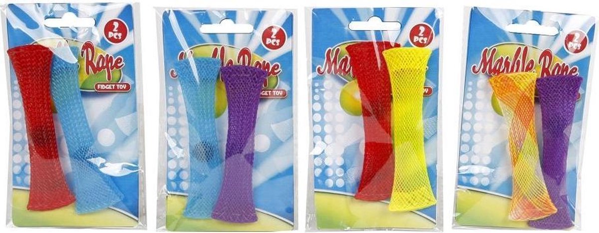 Fidget Snapper Fidget Touw Met Knikker Junior 10 X 3 Cm 2 Stuks