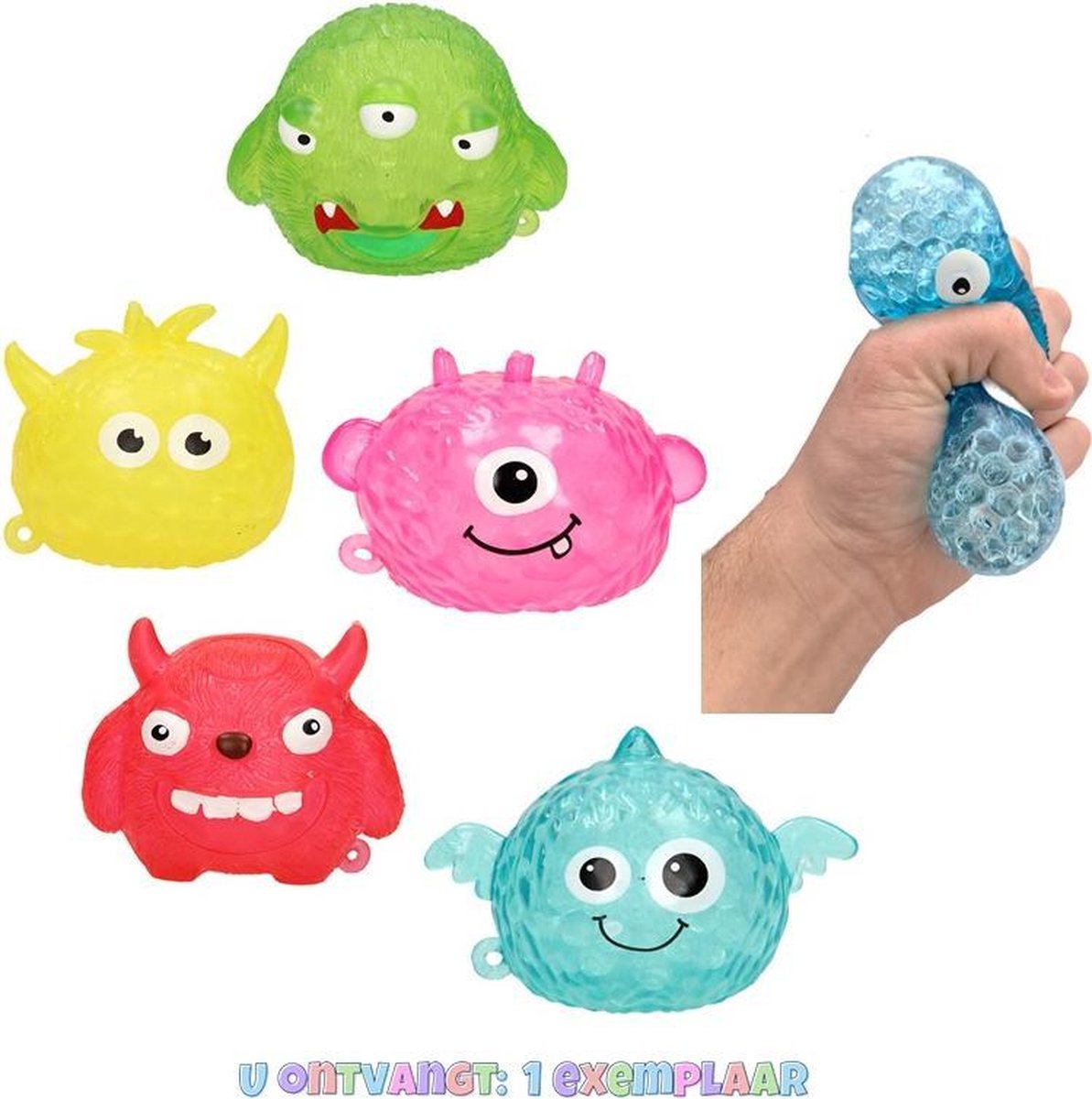 Fidget Toy Orbeez Monster stressbal - Voor de hand - 8 cm groot - 1 exemplaar