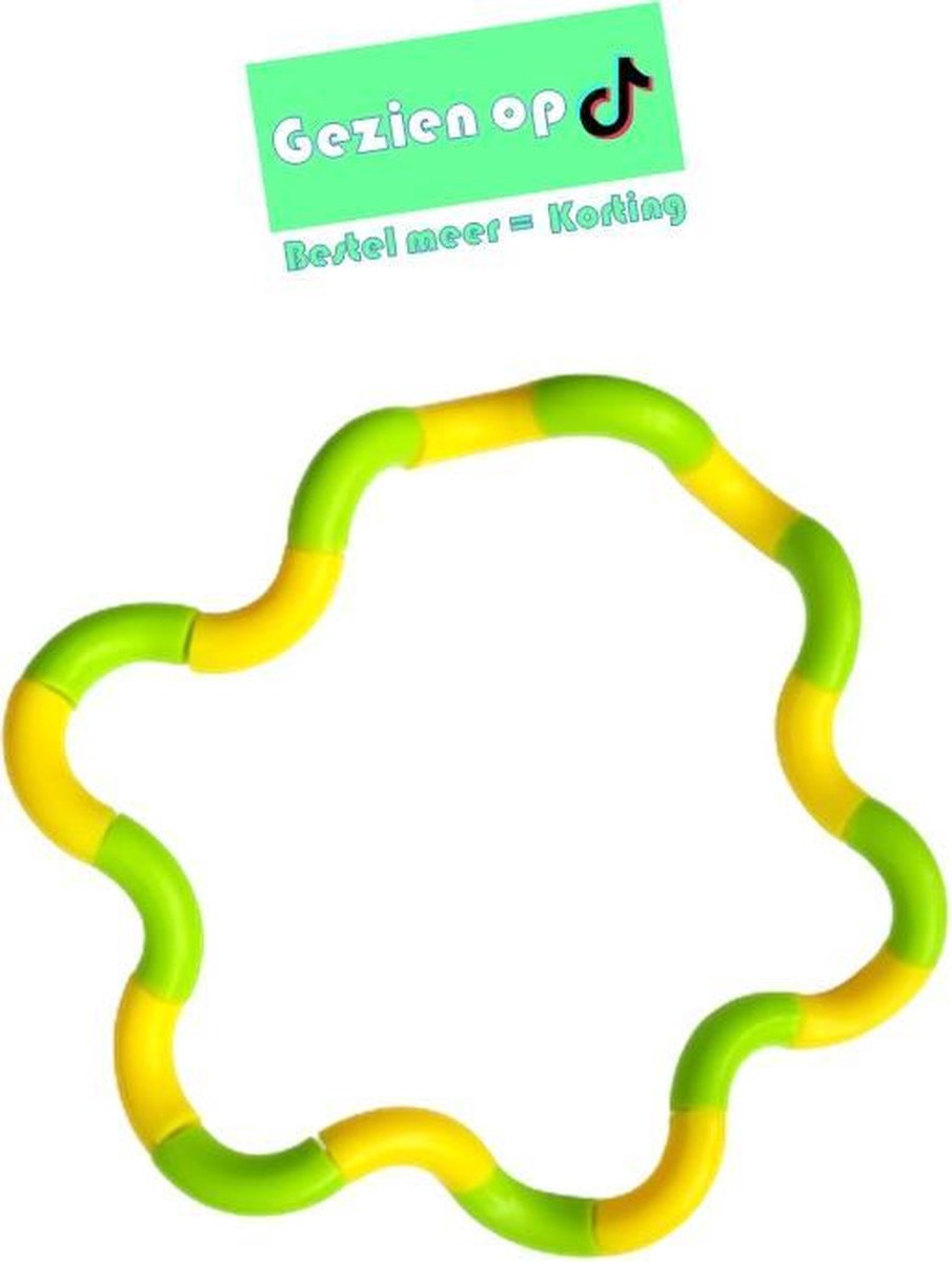 Friemel Fidget puzzel - Geel - Groen - Stressbal voor de hand