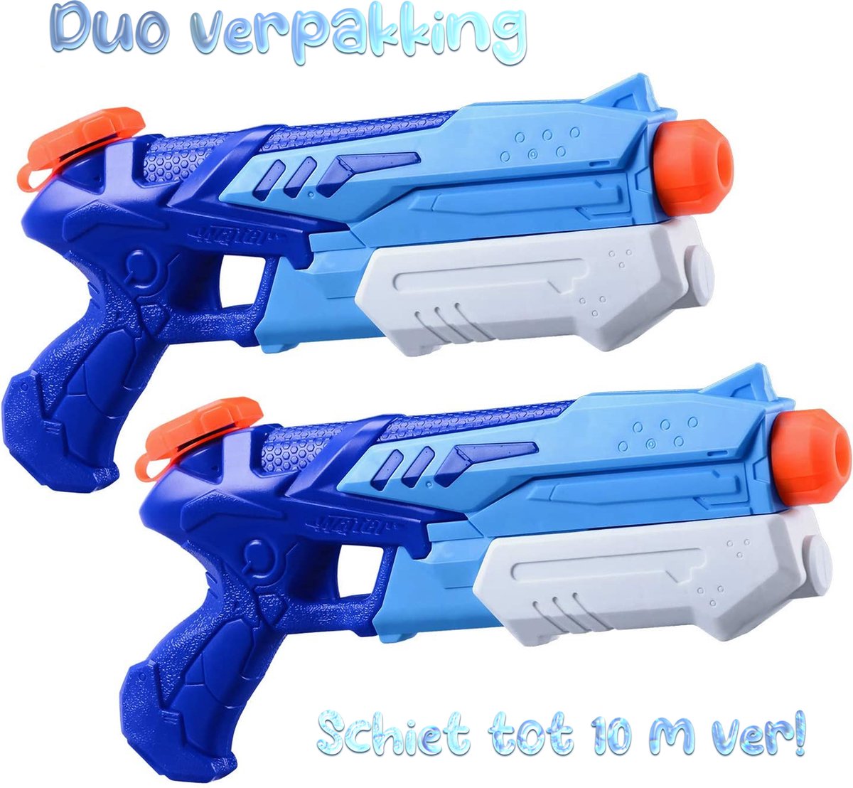 Fidgy - Duo Pack Waterpistool - XL - Erg Krachtig - 32 cm - 300cc - Vergelijkbaar met Super Soaker