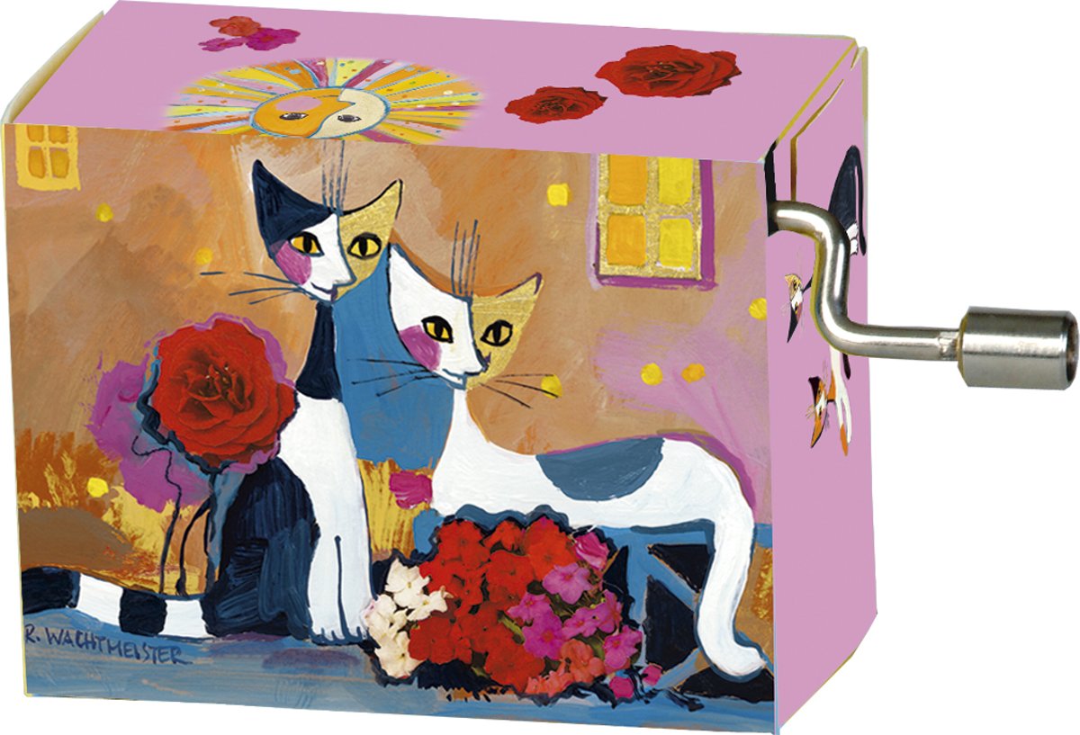   kunstenaars Rosita Wachtmeister 2 katten met bloem – happy birthday