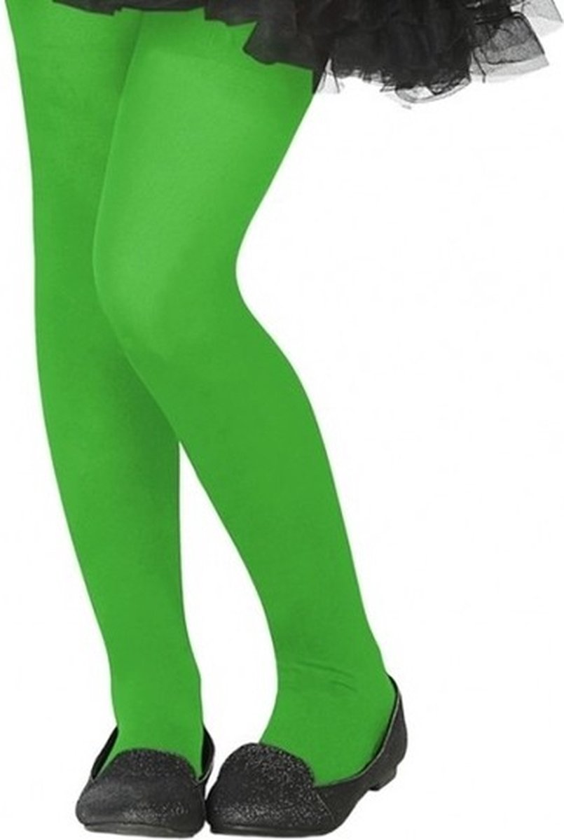 Neon groene verkleed panty voor kinderen