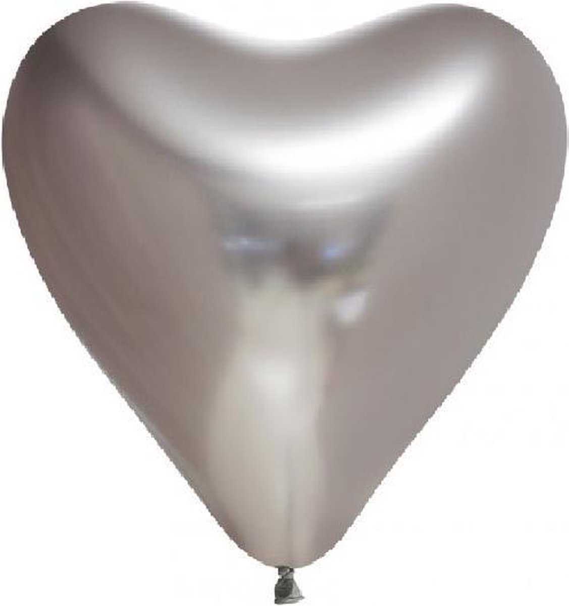 Chrome chroom hart Ballonnen Zilver 12 inch=30cm – per 6st.