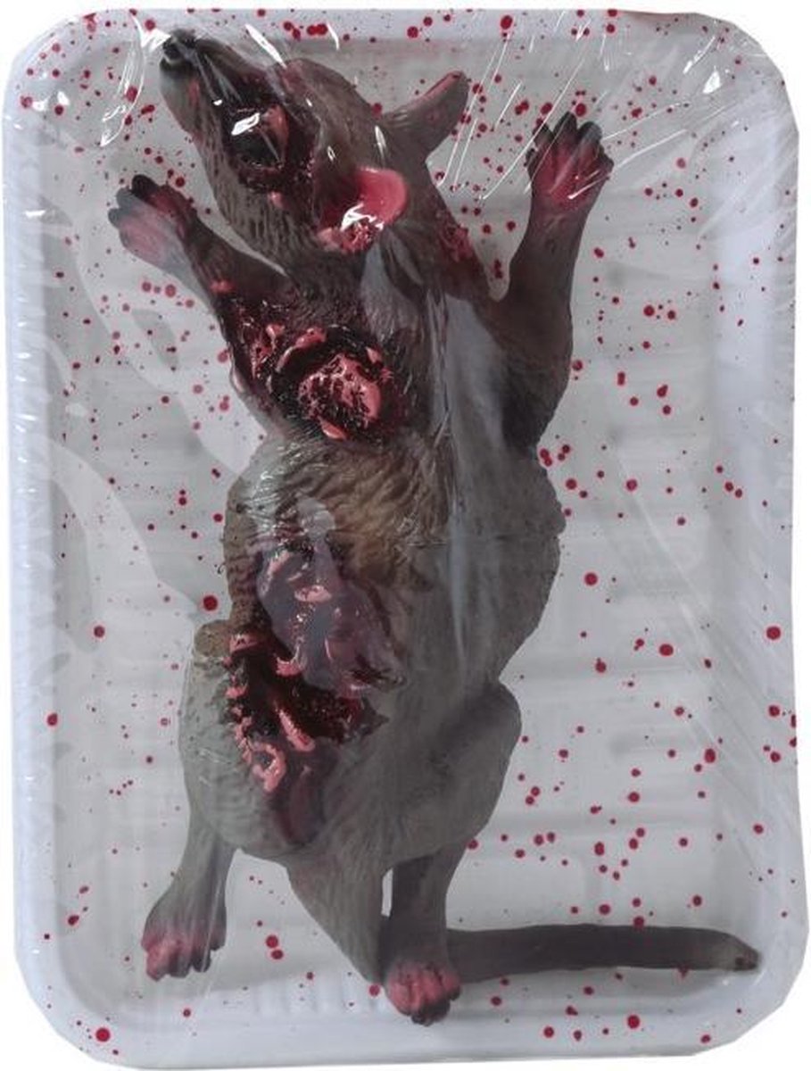 Fiestas Guirca Halloweendecoratie Rat Tray 19 X 12 Cm Latex