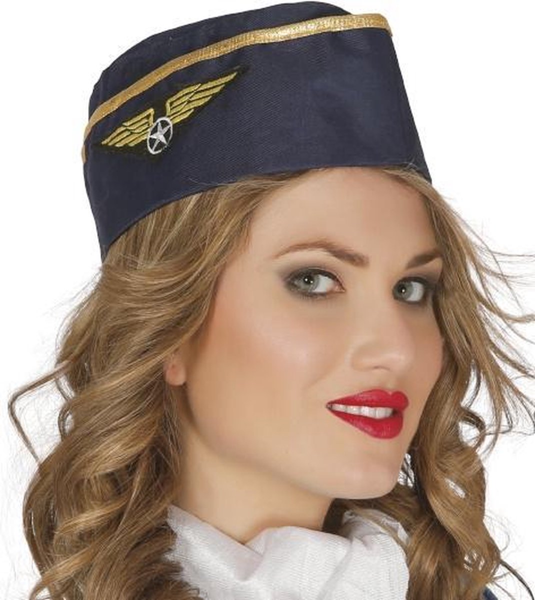 Fiestas Guirca Hoed Stewardess 18 X 22 Cm Polyester Blauw