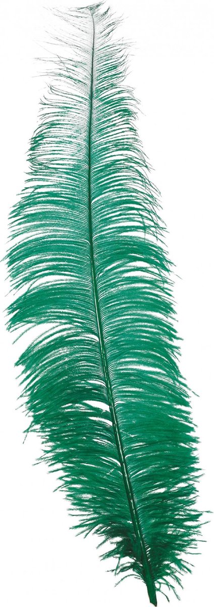 Fiestas Guirca Hoofdband Struisvogel Veren 40 Cm Groen