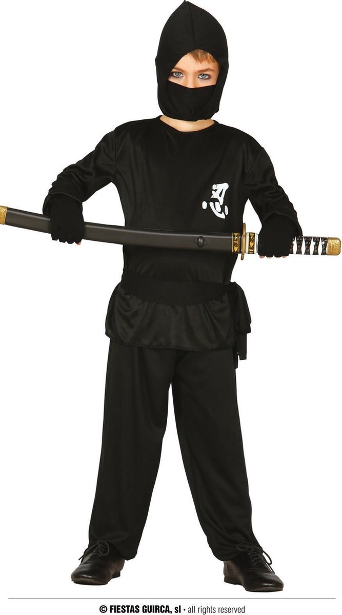 Fiestas Guirca Kostuum Ninja Junior Polyester Zwart Mt 3-4 Jaar