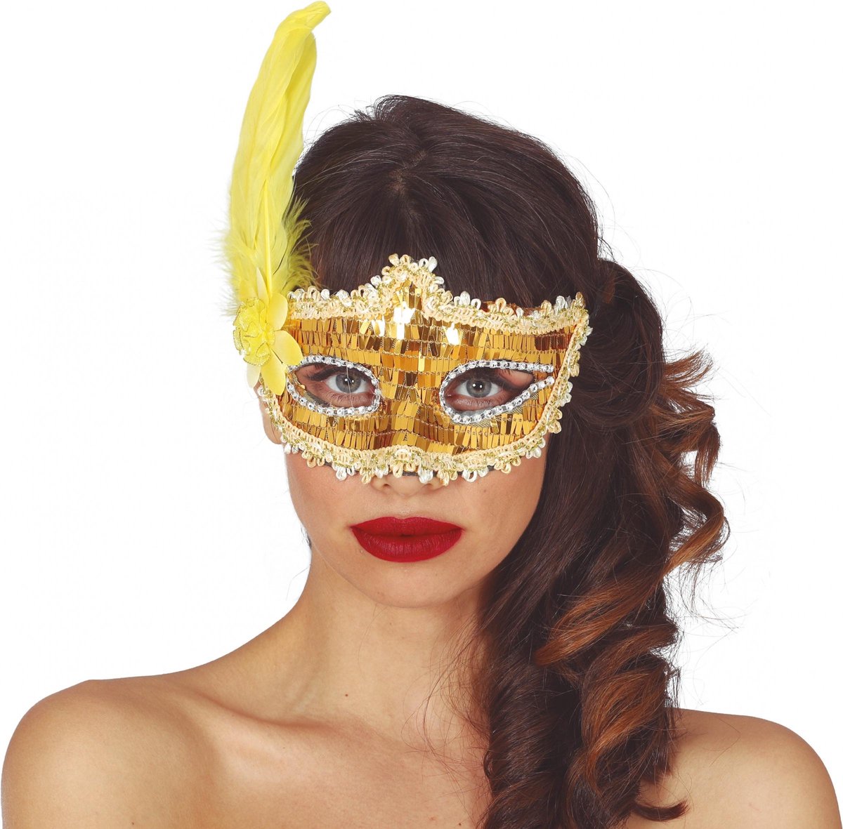 Fiestas Guirca Oogmasker Met Pailletten Dames Polyester Goud