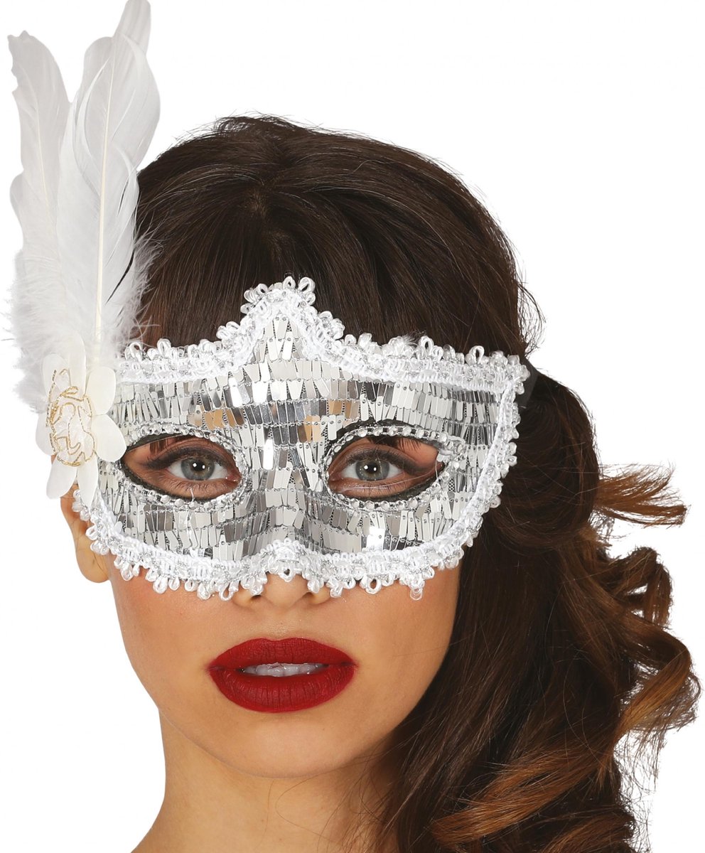 Fiestas Guirca Oogmasker Met Pailletten Dames Polyester Zilver