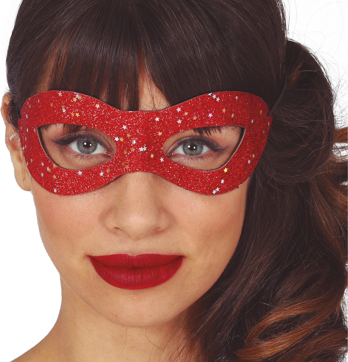 Fiestas Guirca Oogmasker Sterren Dames Polyester Rood