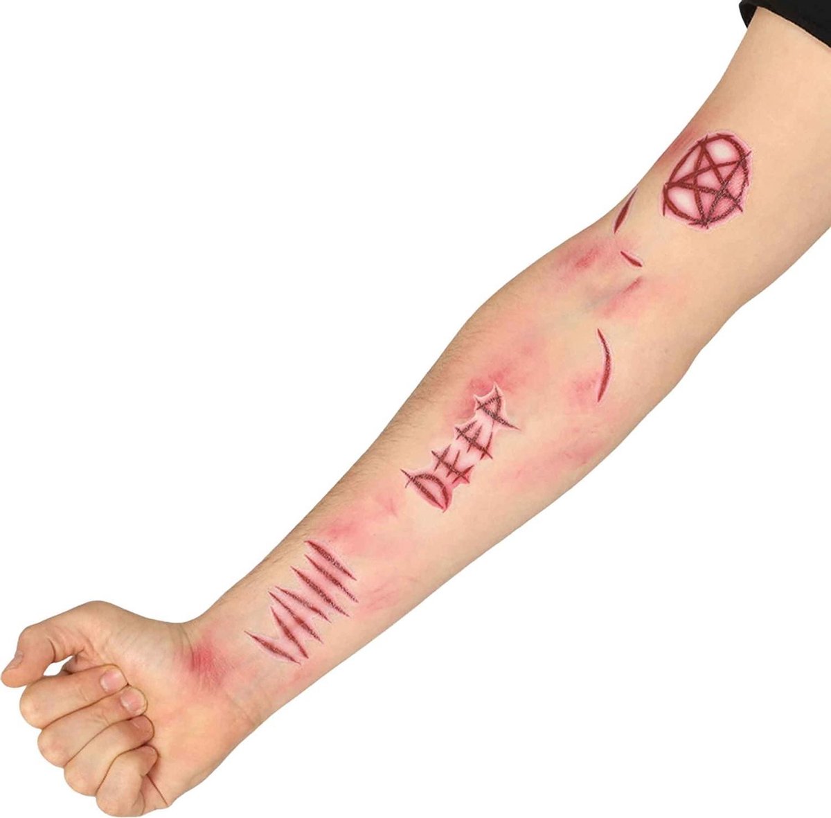 Fiestas Guirca Tattoo Demon Scars Latex Beige