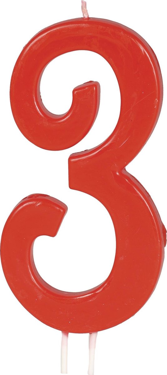 Fiestas Guirca Verjaardagskaars 3 Jaar 12 Cm Wax Rood