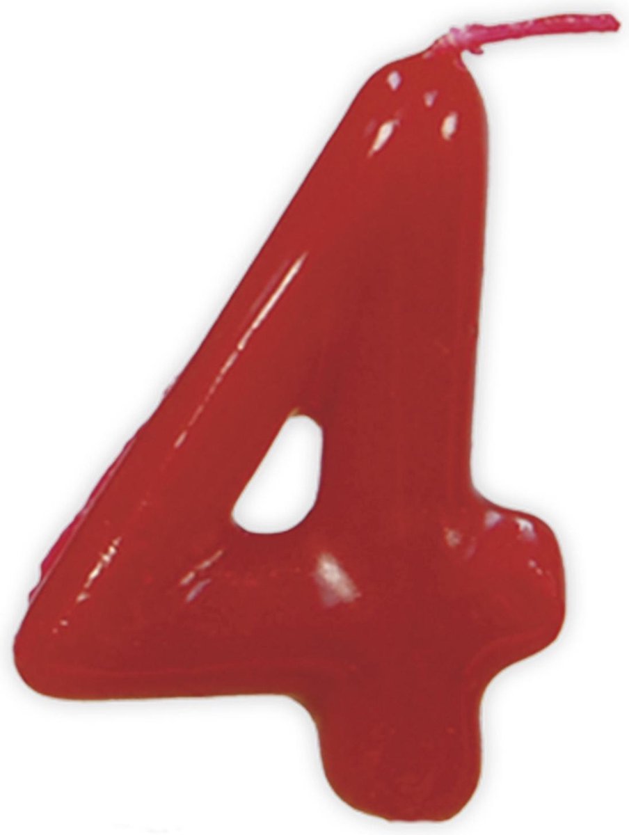 Fiestas Guirca Verjaardagskaars 4 Jaar 5,5 Cm Wax Rood