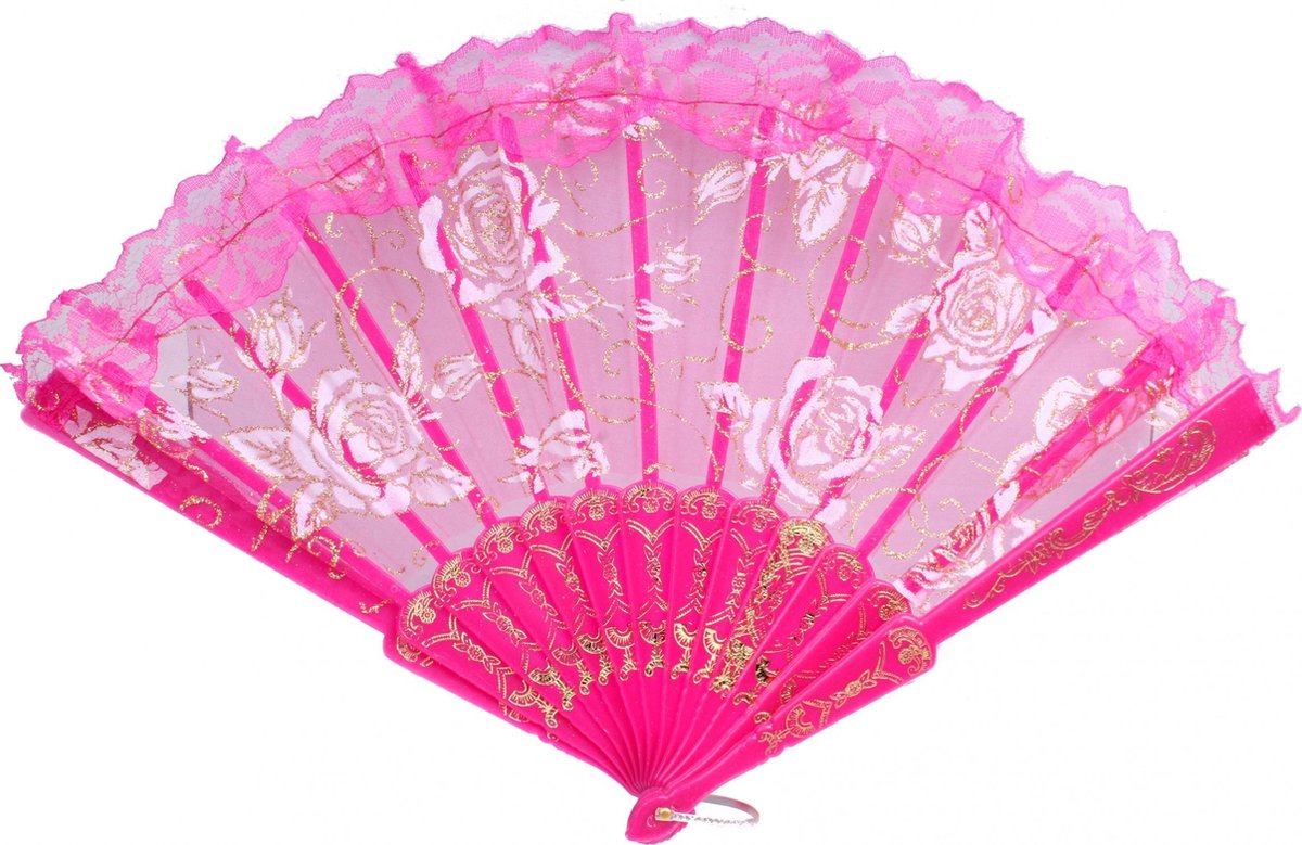 Fiestas Guirca Verkleedattribuut Waaier Dames 23 Cm Roze