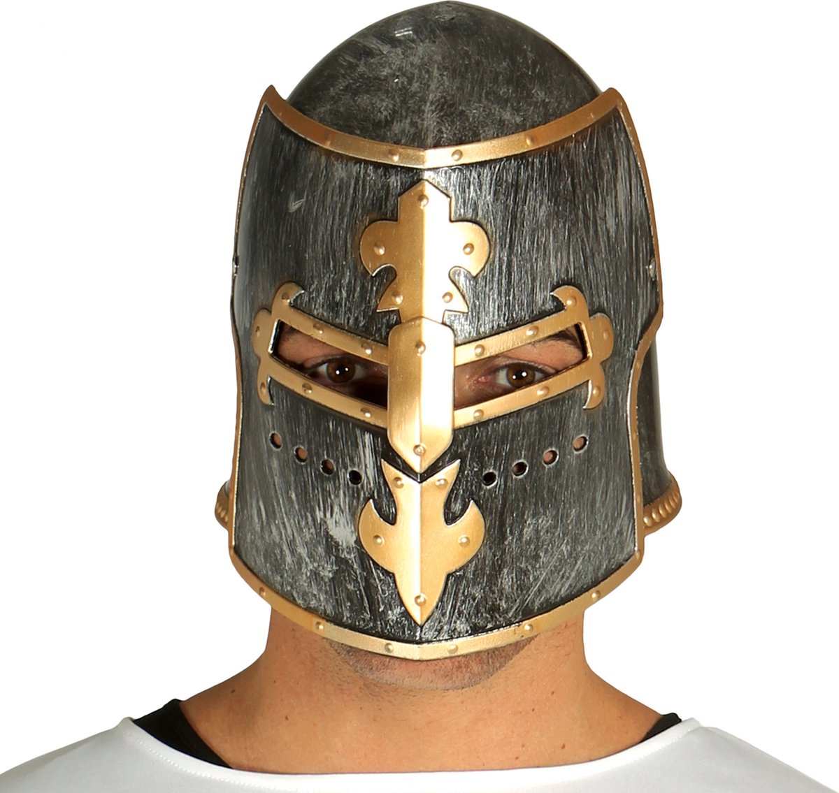 Fiestas Guirca Verkleedhelm Medieval Knight Goud/grijs One-size