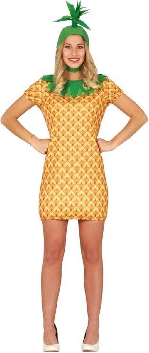 Fiestas Guirca Verkleedjurk Ananas Dames Polyester Oranje Maat L