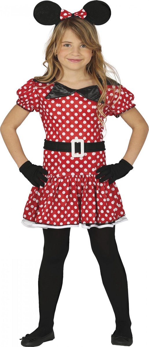 Fiestas Guirca Verkleedjurk Minnie Mouse Meisje Rood Mt 3-4 Jaar