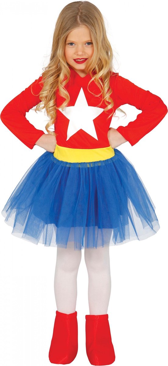 Fiestas Guirca Verkleedjurk Supergirl Meisjes Rood/blauw Mt 116