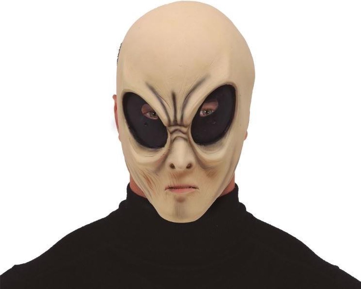 Fiestas Guirca Verkleedmasker Alien Latex Naturel/zwart One-size