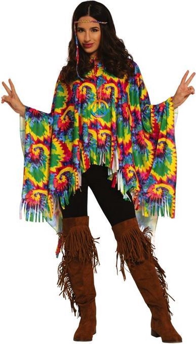 Fiestas Guirca Verkleedponcho Dames Polyester 2-delig Maat M