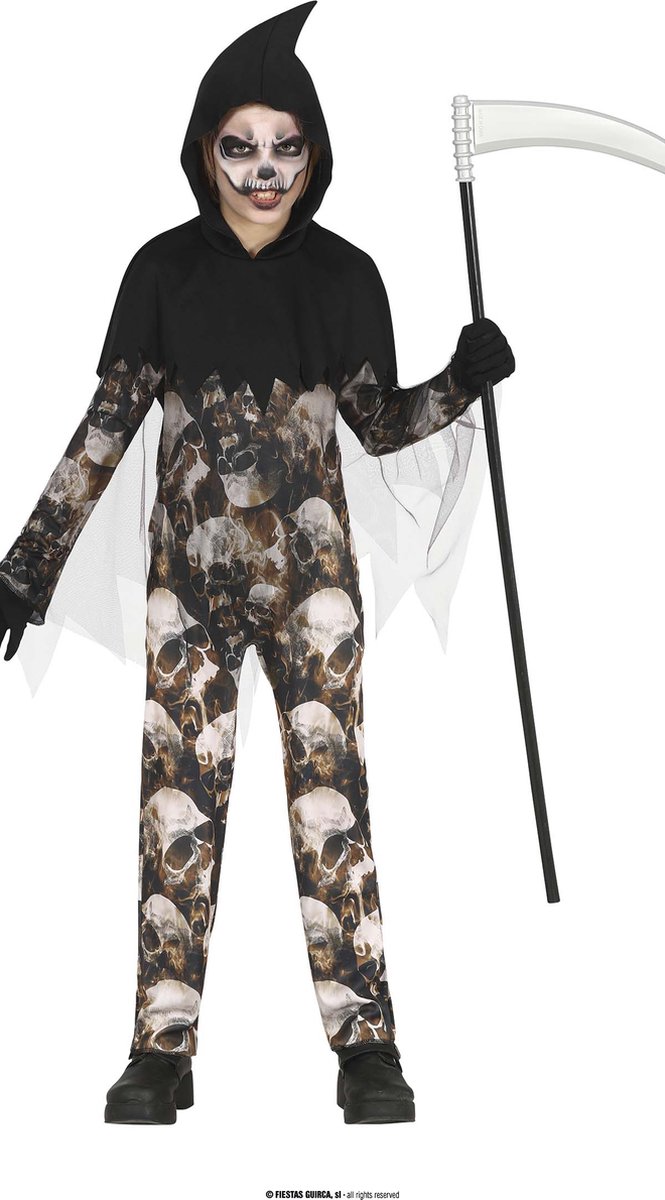 Halloween Kinder Verkleed Jumpsuit Skulls Maat 142-148