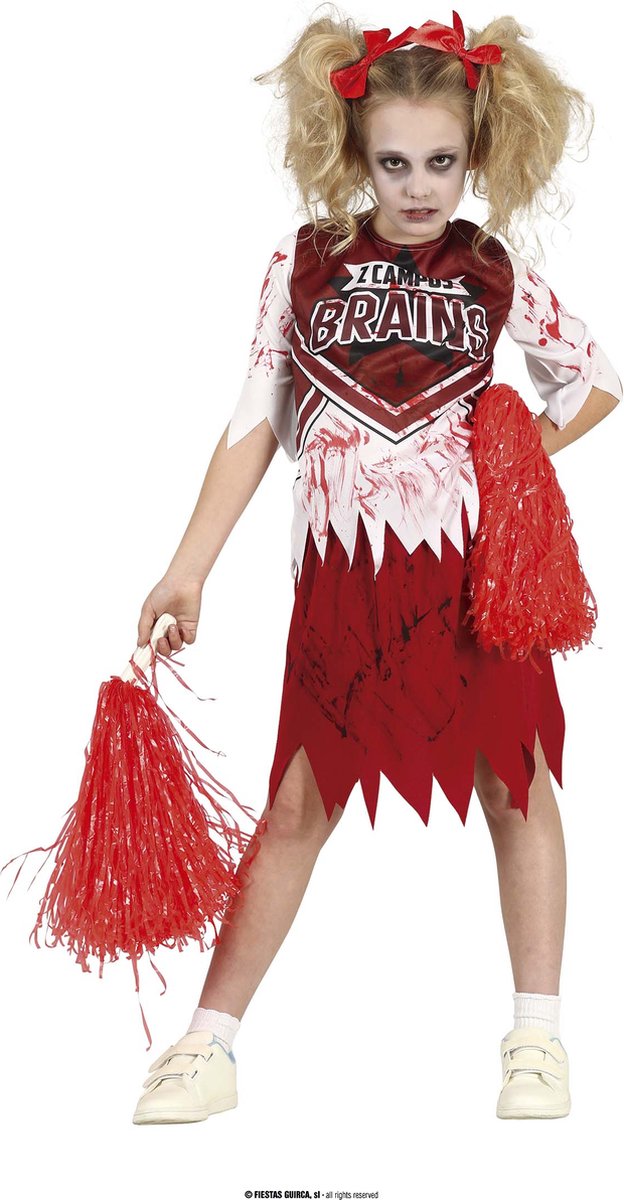 Halloween Meisjes Verkleedpakje Zombie Cheerleader Maat 110-116