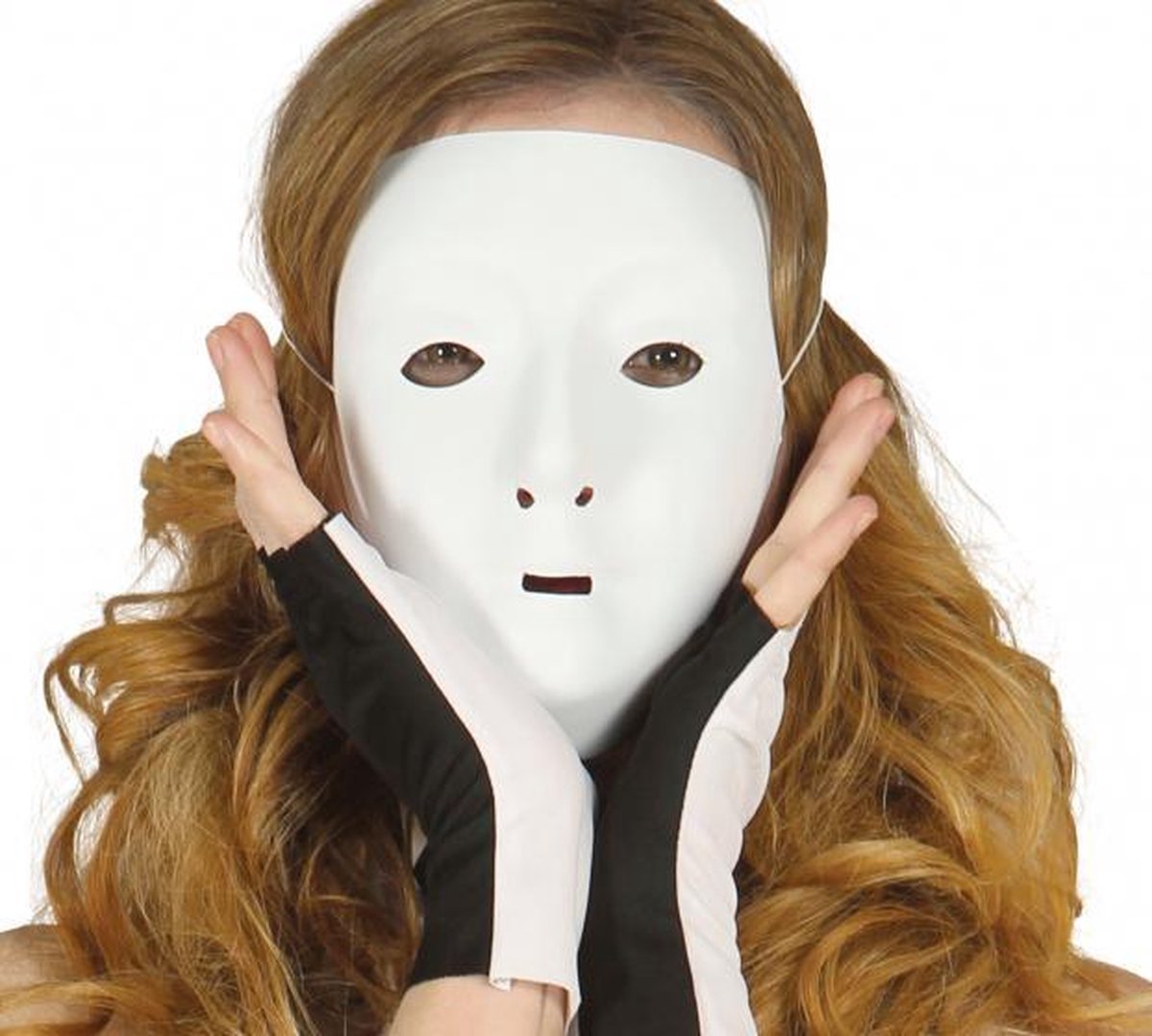 gezichtsmasker decoratie-klaar 30 cm wit one-size