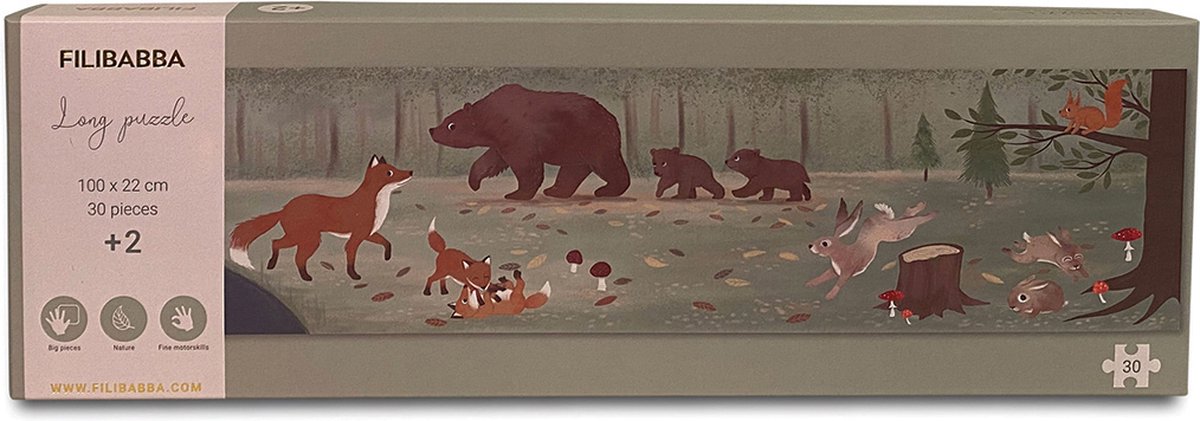 Filibabba - Puzzel met 30 stukjes  - Noordse dieren -  Nordic animals - 1