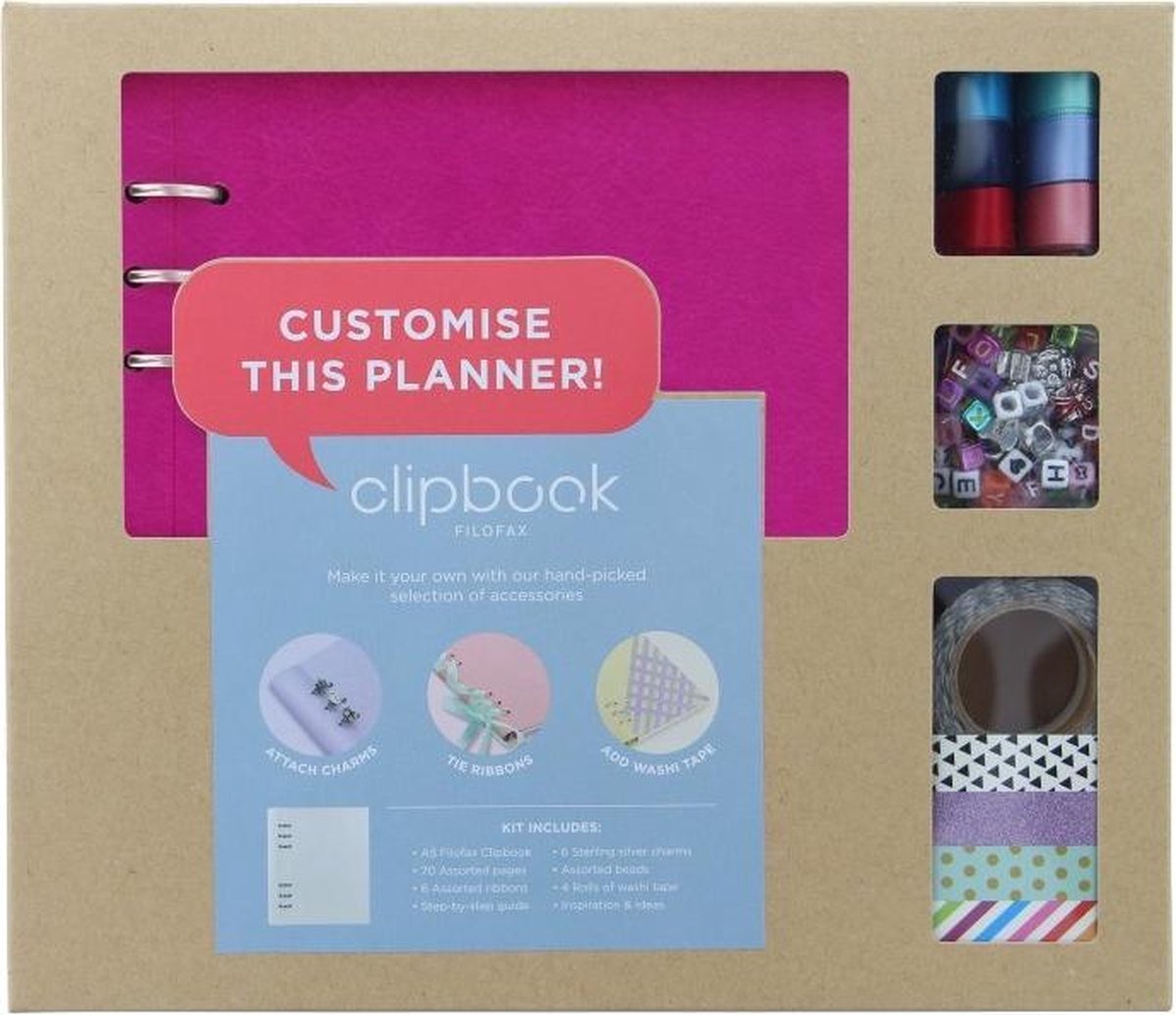 Filofax Knutselset Clipbook Creativ Kit 18,5 X 21,2 Cm Fuchsia