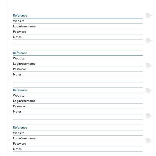 Filofax vellen Reference A5 21 x 14,8 cm papier wit 20 stuks