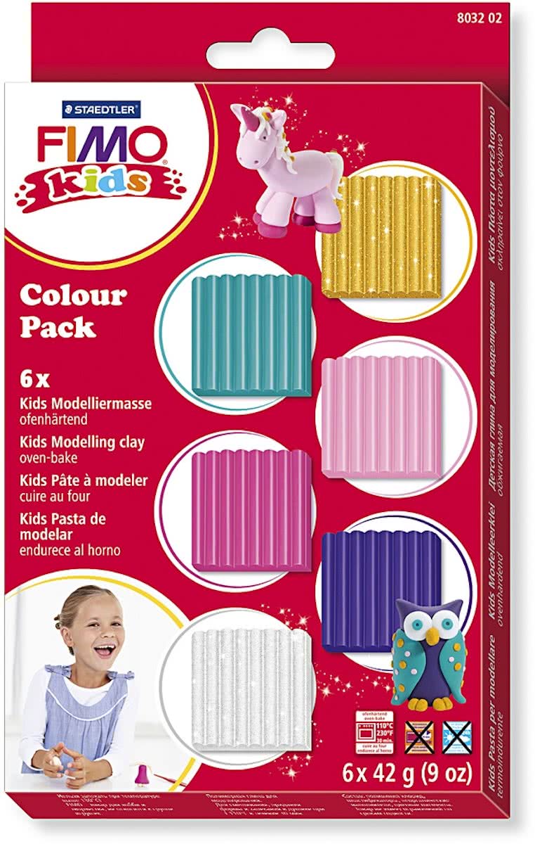 FIMO® Kids boetseerklei, extra kleuren, 6x42gr