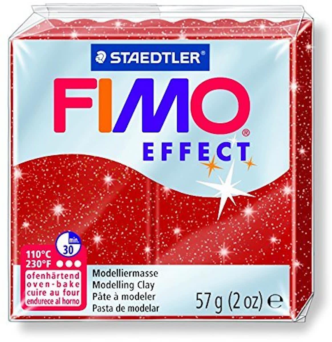 Fimo Glitter Rot Soft Effect