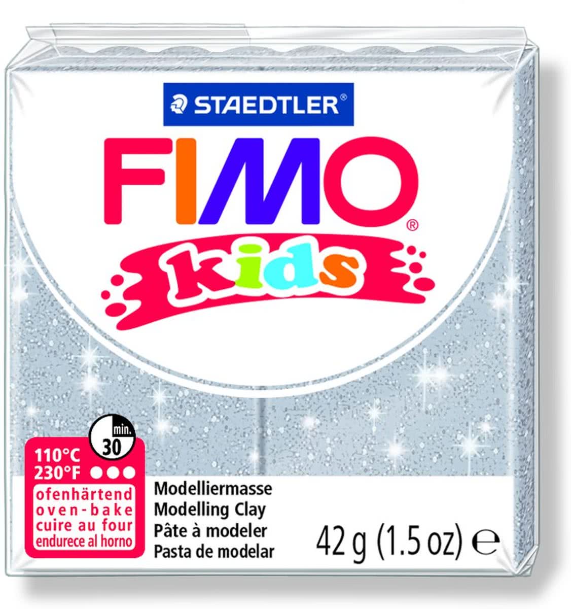 Fimo Kids Boetseerklei Glitter - Zilver