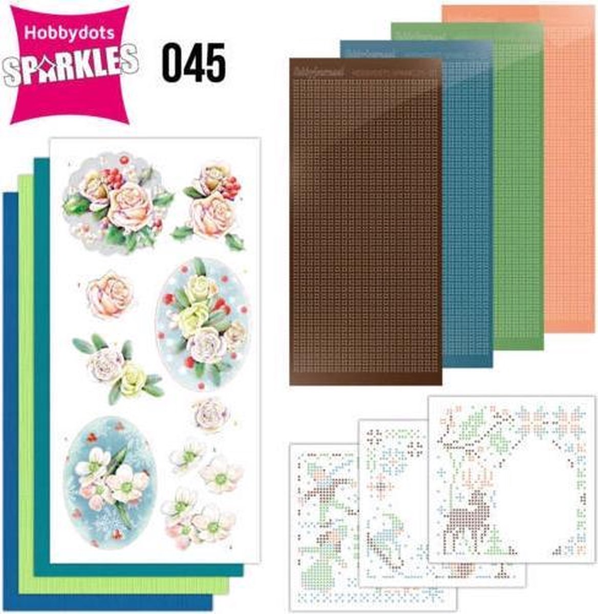 Hobbydots Sparkles - Set 45 - Jeanines Art - The Colors of Winter - Pink Winter Flowers